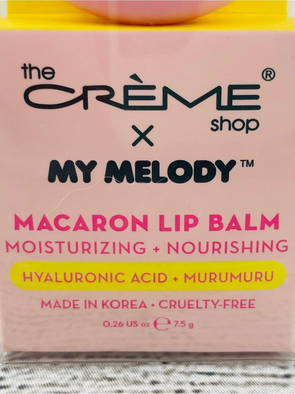 THE CREME SHOP x MY MELODY Strawberry Banana Moisturizing Macaron Lip Balm NEW